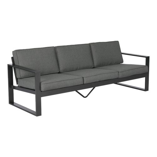 Vrtna sofa Madrid 3-sed iz aluminija - barva: antrazit, globina: 780 mm, širina: 2250 mm, višina: 700 mm, višina sedenja: ca. 430 mm