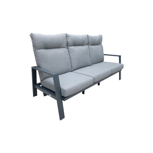 Vrtna sofa Venedig 3-sed z oblazinjenjem iz aluminija - barva: antrazit, globina: 790 mm, širina: 1930 mm, višina: 960 mm