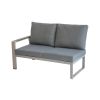 lounge sofa 2-sed levo Lissabon iz aluminija - barva aluminija: siva aluminij, barva blaga: temno siva