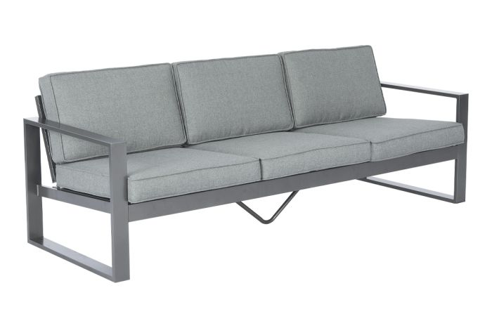 Vrtna sofa Madrid 3-sed iz aluminija - barva: sivi aluminij, globina: 780 mm, širina: 2250 mm, višina: 700 mm, višina sedenja: ca. 430 mm