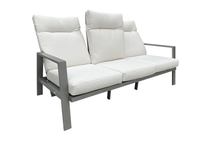 Vrtna sofa Venedig 3-sed z oblazinjenjem iz aluminija - barva: sivi aluminij, globina: 790 mm, širina: 1930 mm, višina: 960 mm