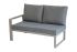 lounge sofa 2-sed levo Lissabon iz aluminija - barva aluminija: siva aluminij, barva blaga: temno siva