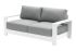 lounge sofa 2-sed London iz aluminija - barva: bela, mere: 1780 x 840 x 670 mm