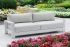 lounge sofa 3-sed London iz aluminija - barva: bela, mere: 2150 x 840 x 670 mm