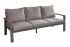 lounge sofa 3-sed Lissabon iz aluminija - barva aluminija: siva aluminij, barva blaga: temno siva