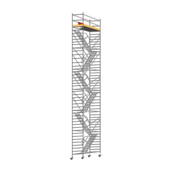 Vozni oder iz alu Mod. F - Arbeitshöhe: 14,30 m ,  Gerüsthöhe: 13,30 m ,  Standhöhe: 12,30 m