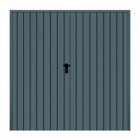 Jeklena nihajna vrata, 2-krilna brez izolacije - mere: 2000 x 2000 mm (Š x V), barva: antracit RAL 7016, smer odpiranja: DIN levo