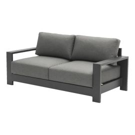 lounge sofa 2-sed London iz aluminija - barva: antracit, mere: 1780 x 840 x 670 mm