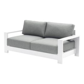 lounge sofa 2-sed London iz aluminija - barva: bela, mere: 1780 x 840 x 670 mm