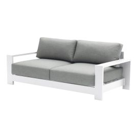 lounge sofa 3-sed London iz aluminija - barva: bela, mere: 2150 x 840 x 670 mm