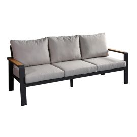 lounge sofa 3-sed Lissabon iz aluminija - barva aluminija: antracit, barva blaga: svetlo siva