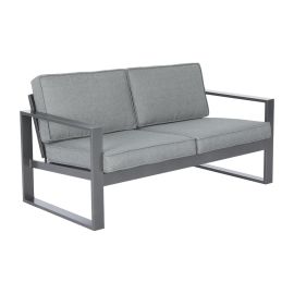 Vrtna sofa Madrid 2-sed iz aluminija - barva: sivi aluminij, globina: 780 mm, širina: 1550 mm, višina: 700 mm, višina sedenja: ca. 430 mm