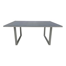 Vrtna miza z stekleno ploščo Mailand iz aluminija - barva: sivi aluminij, dolžina: 1400 mm, širina: 800 mm, višina: 590 mm