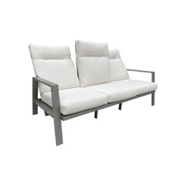 Vrtna sofa Venedig 3-sed z oblazinjenjem iz aluminija - barva: sivi aluminij, globina: 790 mm, širina: 1930 mm, višina: 960 mm